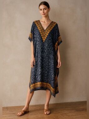 Winlar Women's Snake Print Pullover Tunic Dress One Size